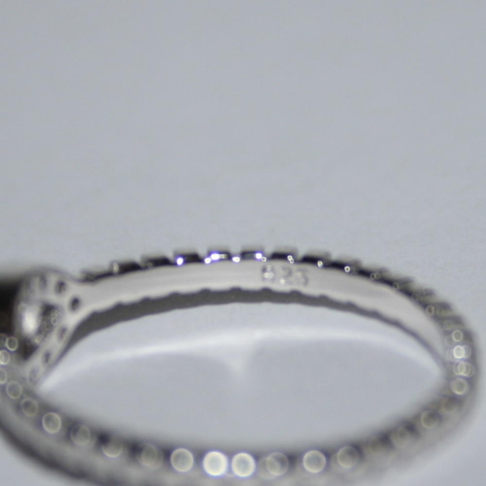 .925 sterling silver cz and sapphire evil eye ring - Picture 6 of 6